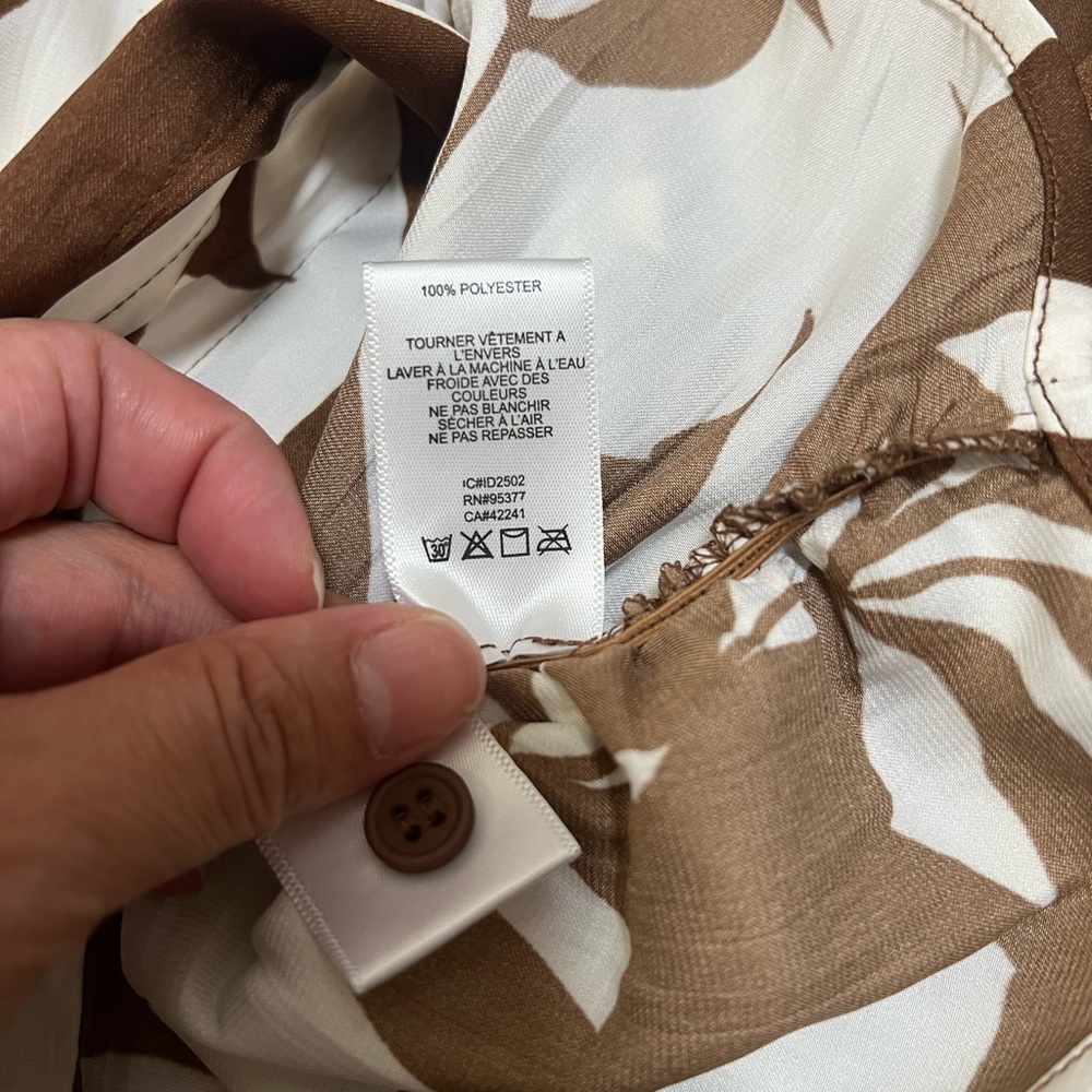 Sanctuary Women's Lover Printed Tie Shirt brown and white vintage foliage print - Picture 6 of 7